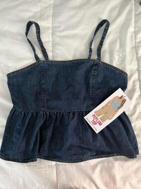 Celebrity Pink Dark Denim Peplum Cami